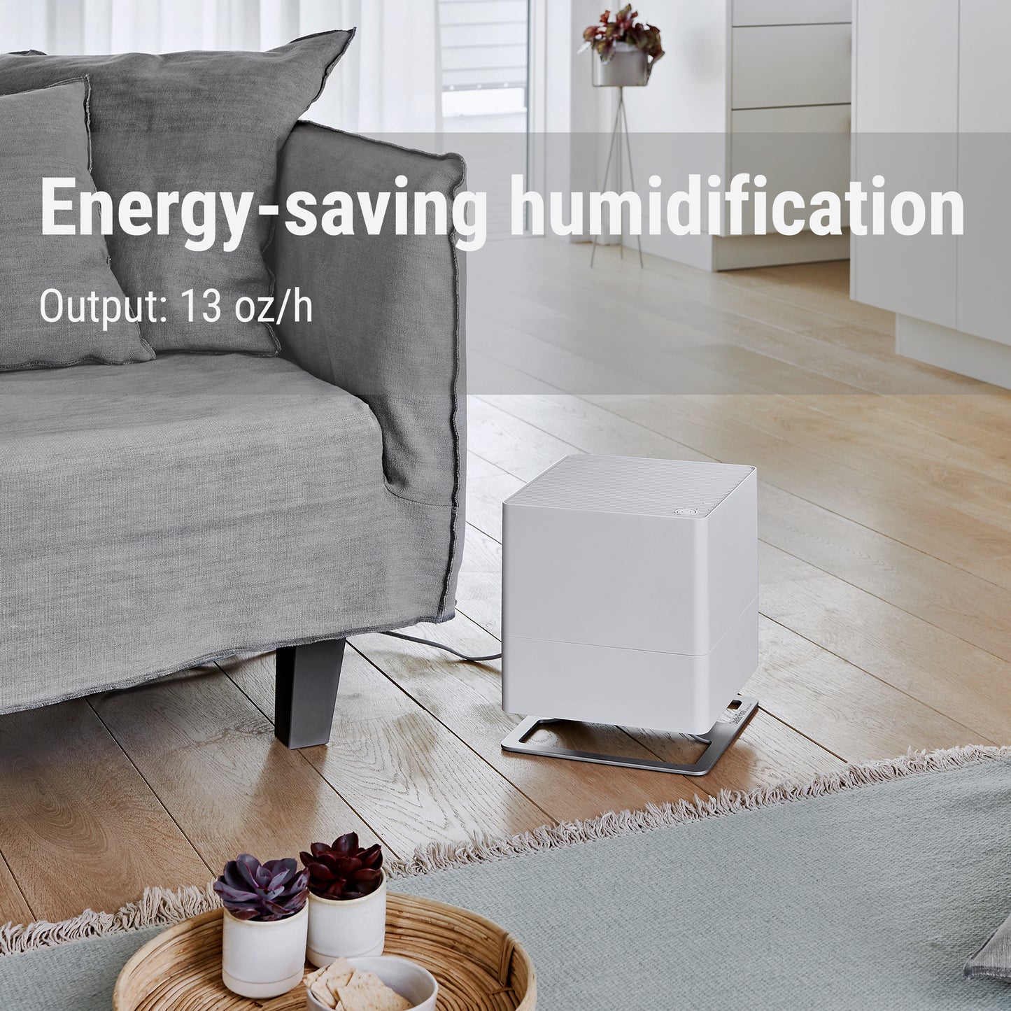 Stadler Form Oskar humidifier is efficient and has an humidification output of 13 oz per hour