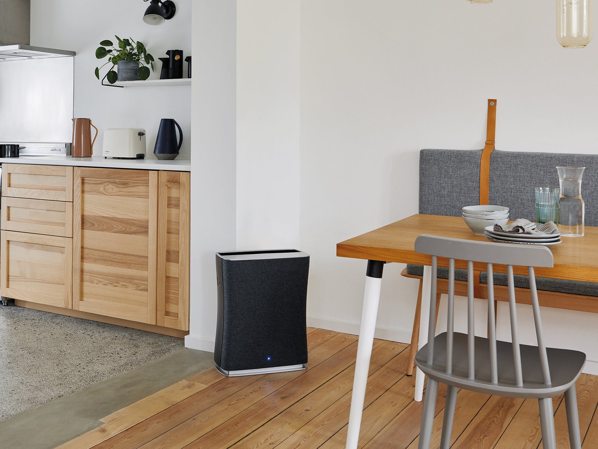Stadler Form Roger air purifier in a kitchen